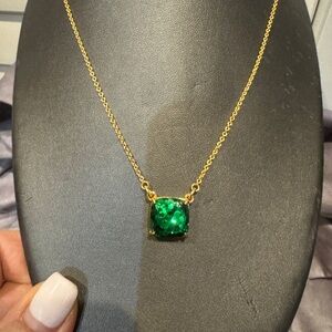 Kate Spade Cause a‎ Stir glitter green Gold Chain adjustable Necklace
